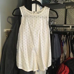 Lucky brand white eyelet shirt size S